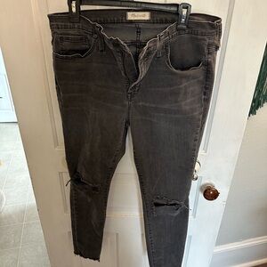 Madewell Charcoal Ripped Jeans